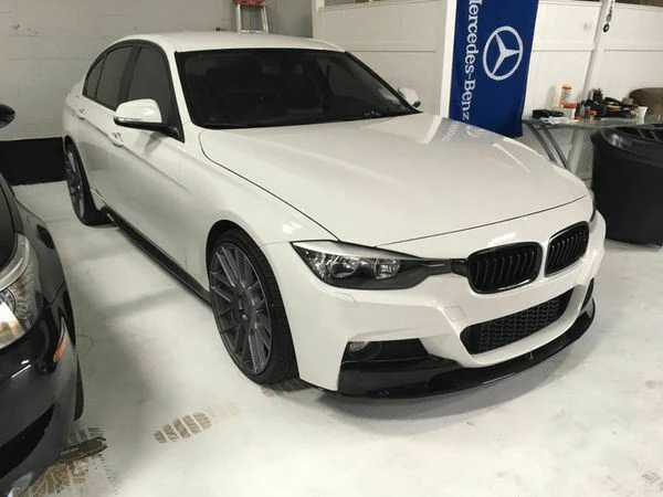 Fits 2012-2018 BMW F30 3 Series M Style Front Bumper Lip Body Kit Gloss Black 2pcs - Image 2