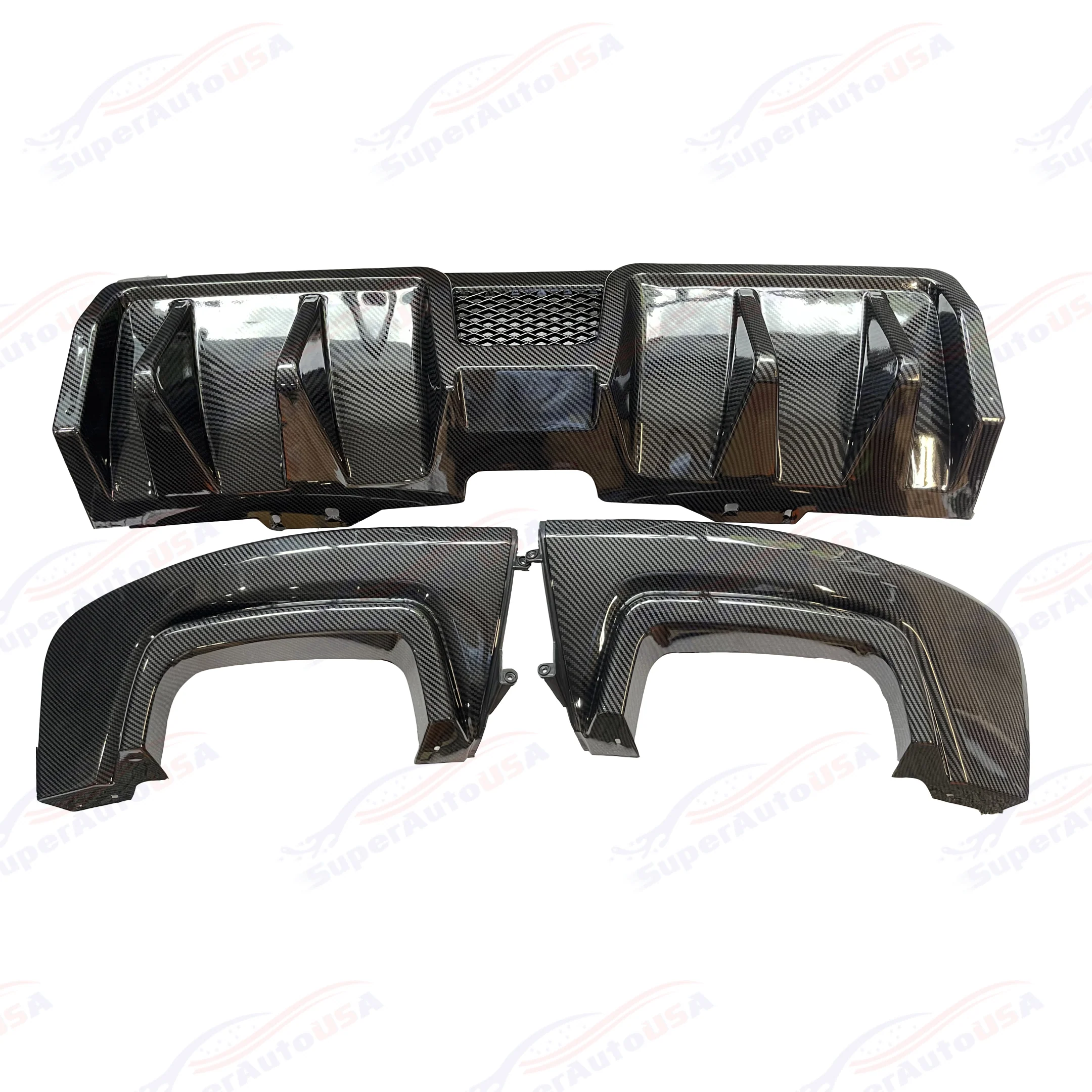 2015-2021 Subaru WRX STI VA - Rear Diffuser - Gloss Black / Carbon Fiber Print - Image 3