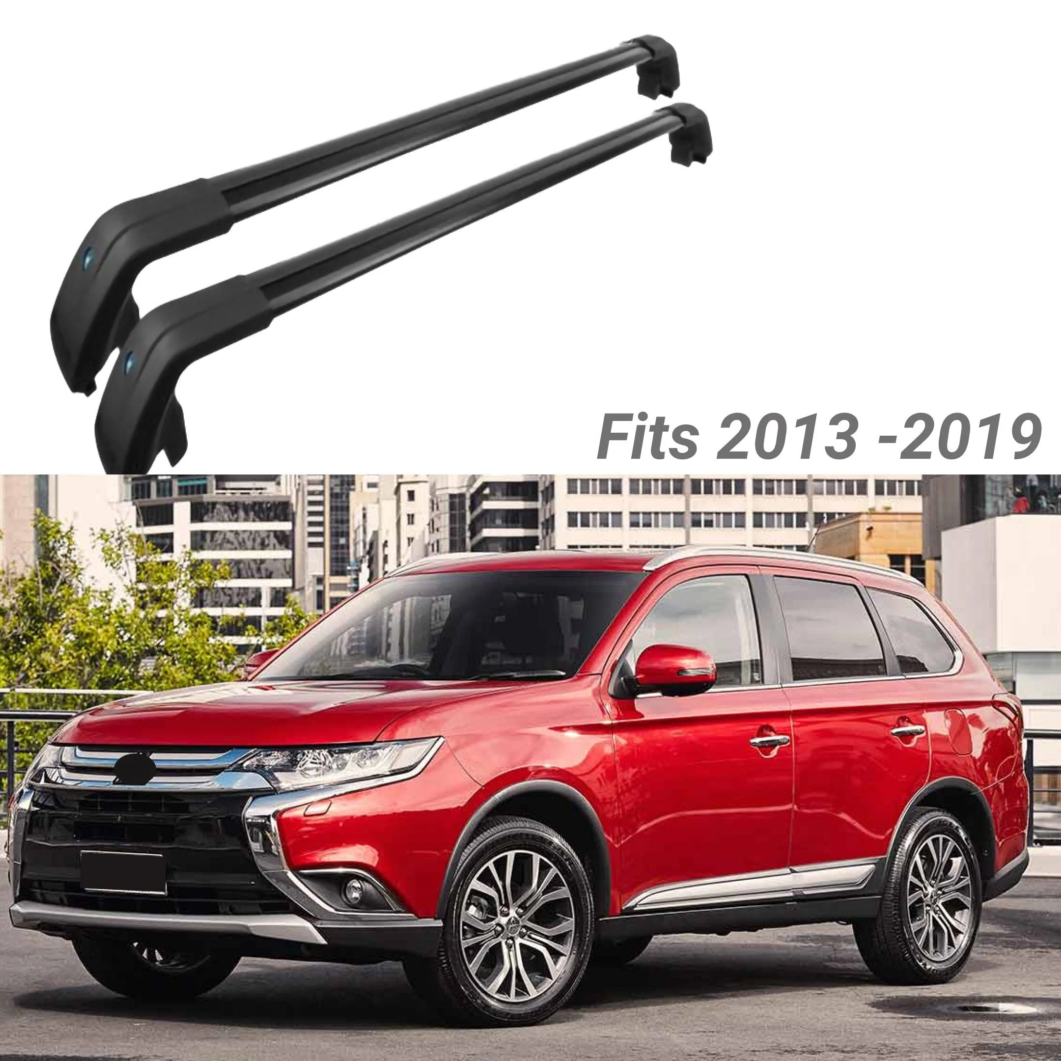 Fit 2013-2019 Outlander Black Roof Rack Baggage Luggage Cross Bar Crossbar - Image 2