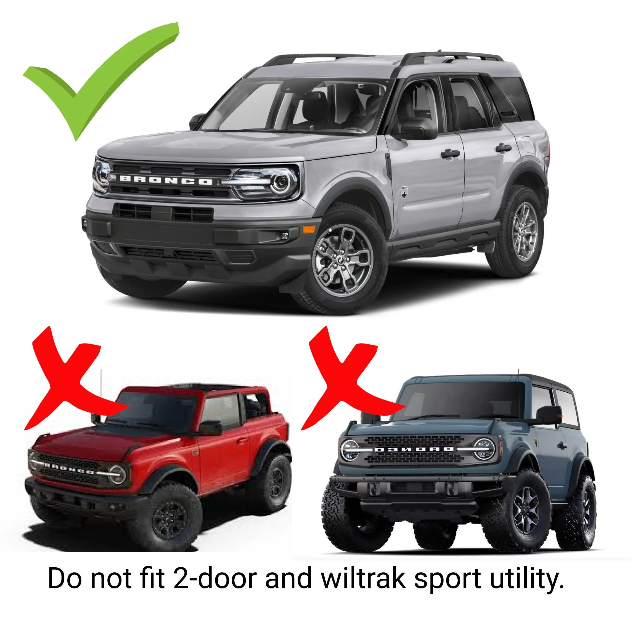 Fit 2021-2025 Ford Bronco Sport In-Channel Vent Window Visors Rain Sun Wind Guards Shade Deflectors - Image 5