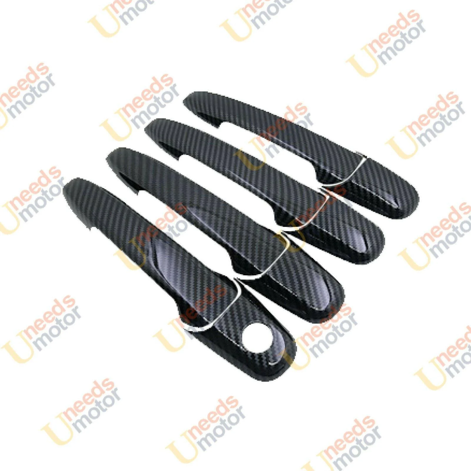 Fit 2011-2019 Ford Explorer Car Door Handle Covers (Carbon Fiber Print, Smart Holes)
