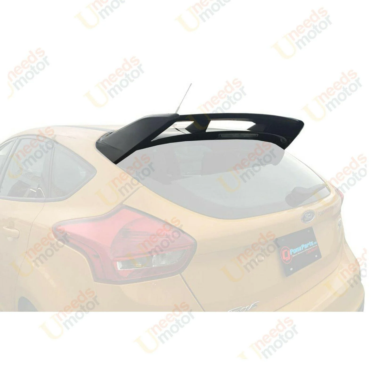 Fit 2012-2018 Ford Focus Hatchback RS Style Rear Roof Wing Spoiler (Unpainted / Matte Black) - Image 2