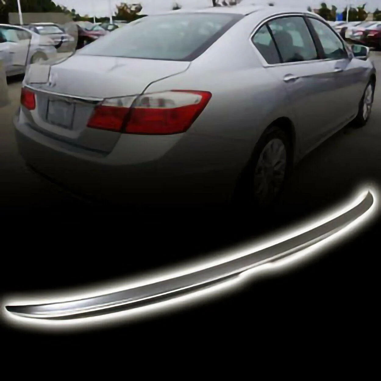 Fit 2013-2017 Honda Accord Alabaster Trunk Spoiler wing (Silver Metallic/NH700M) - Image 3