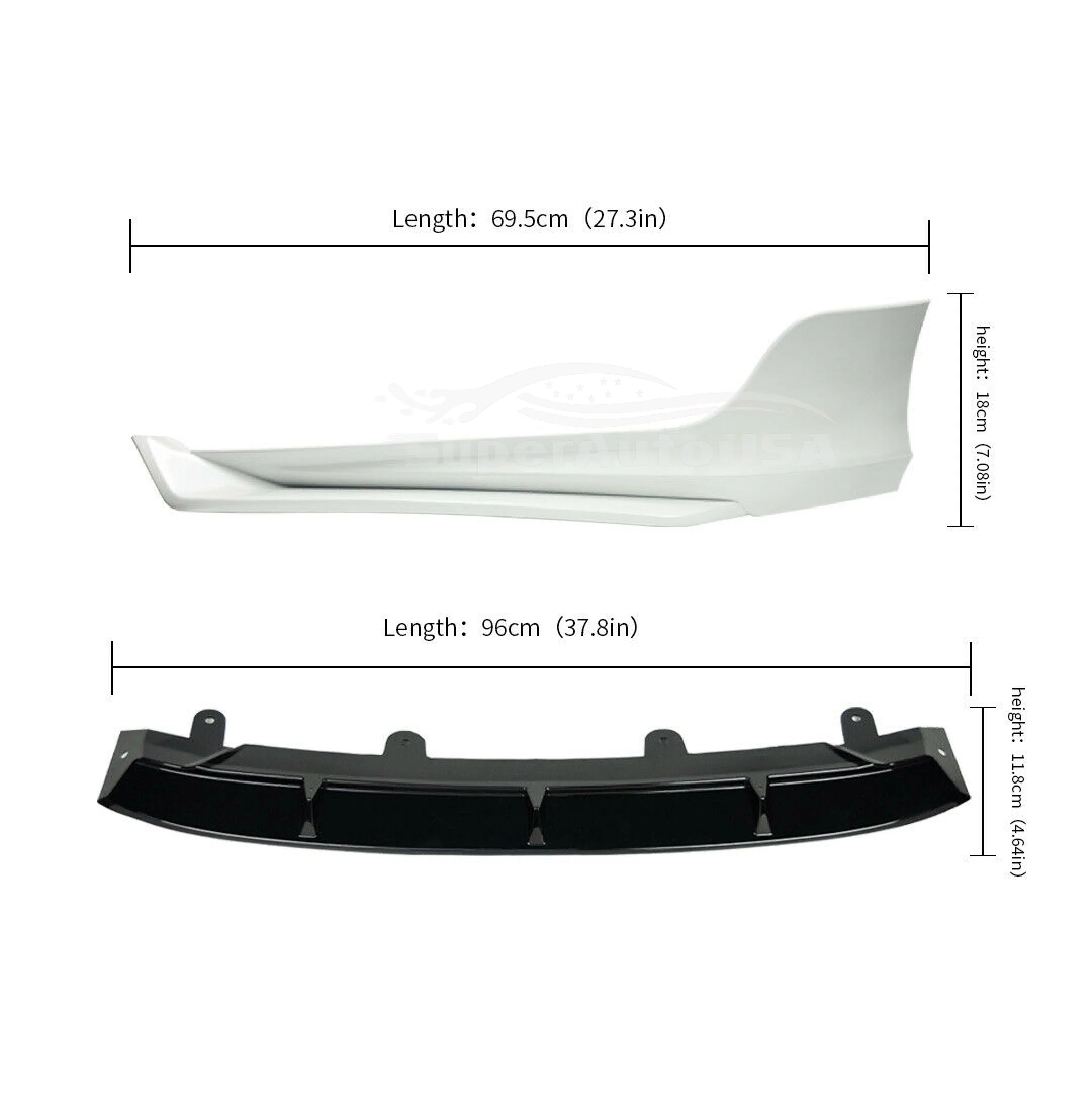 Fits 2018-2023 Honda Accord Front Bumper Lip Car Spoiler (Gloss Black and White) - Image 5