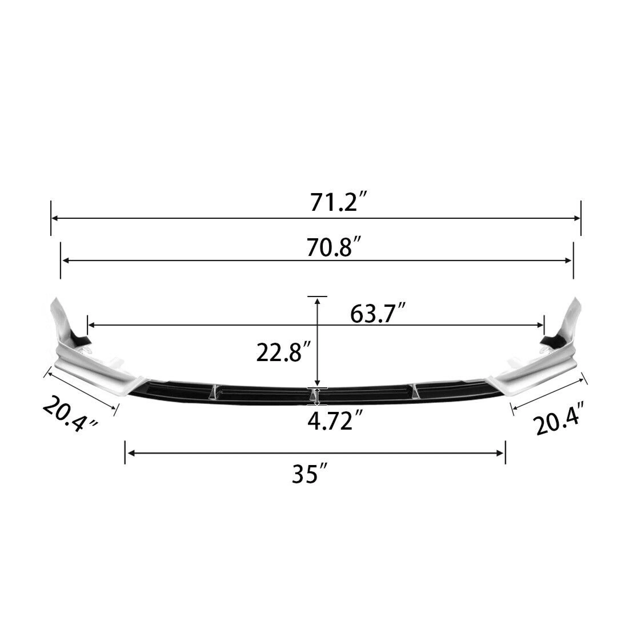 Fits 2018-2023 Honda Accord Front Bumper Lip Car Spoiler (Gloss Black and White) - Image 6
