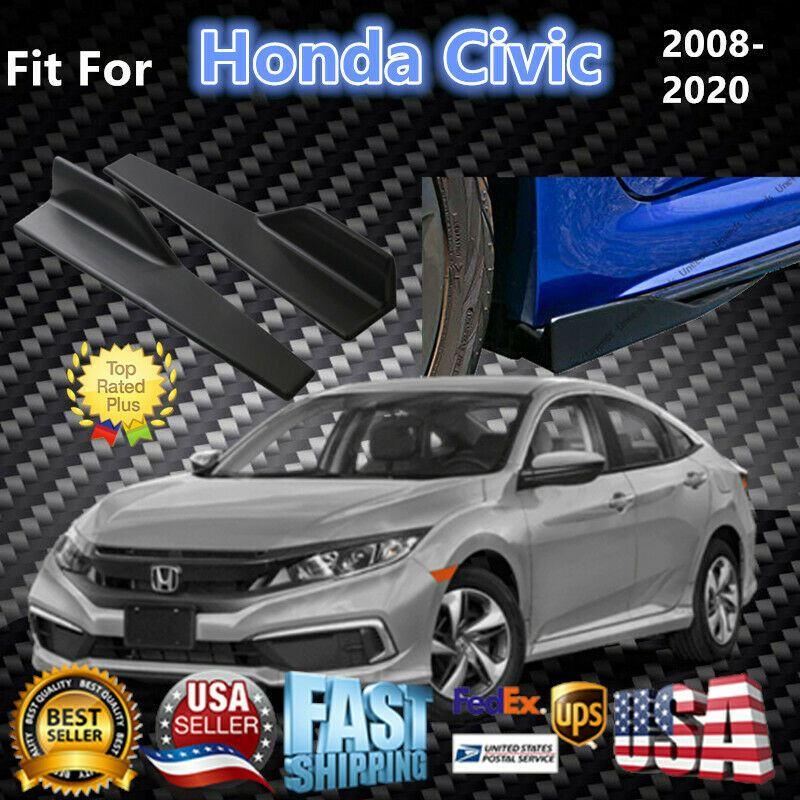 Fit 2008-2020 Honda Civic Black Side Skirts Splitter Spoiler Diffuser Wings - Image 11