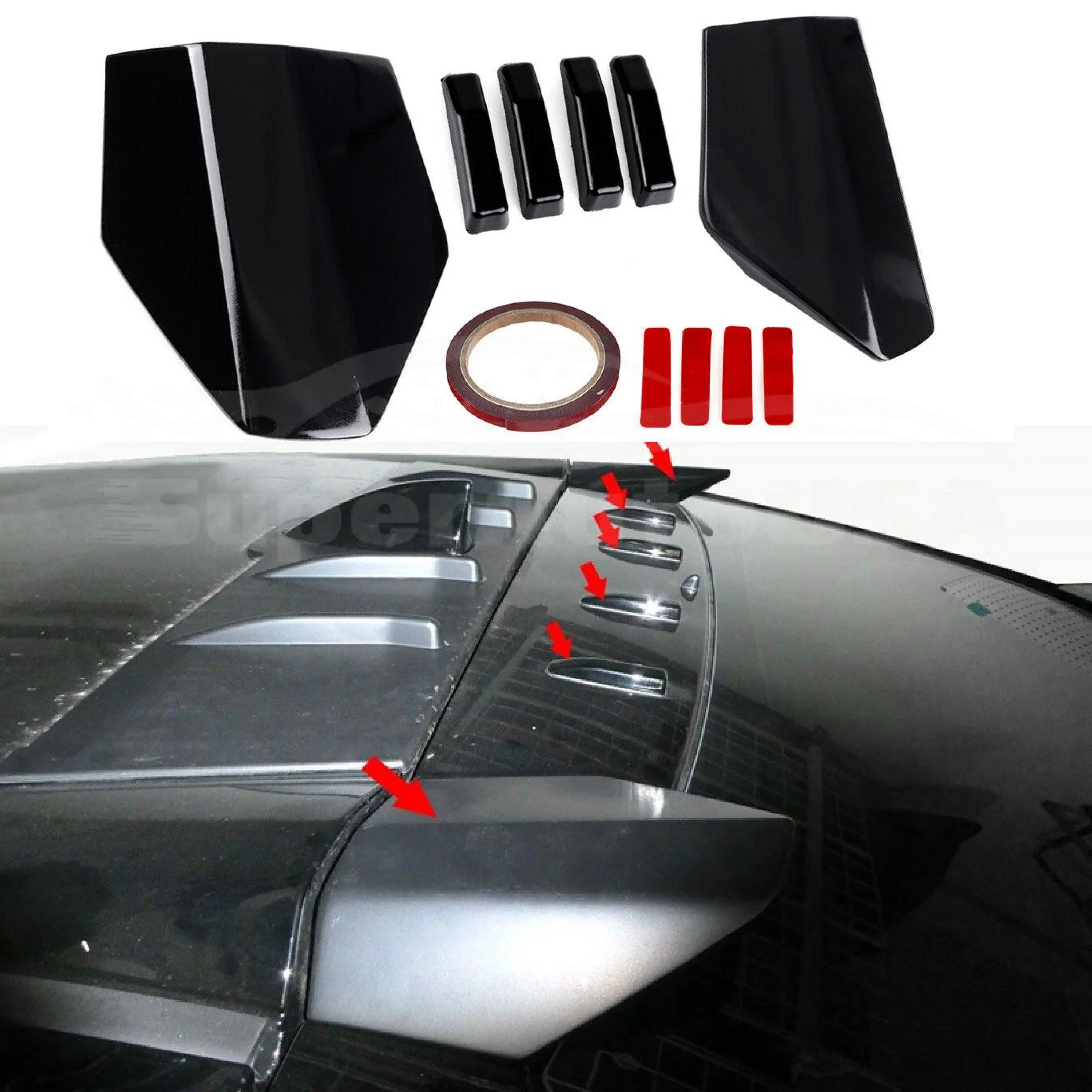 Fit 2016-2021 Honda CIVIC FK4 FK7 5DR Hatchback Type R Vortex Black Roof Spoiler - Image 2