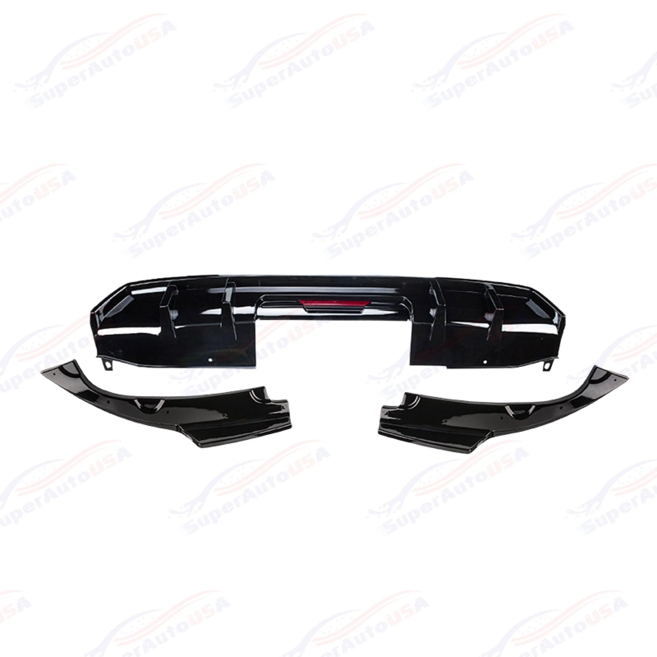 Fits 2016-2021 Honda Civic Sport Sedan Rear Bumper Lip Spoiler Diffuser LED Rear Corners - Image 6