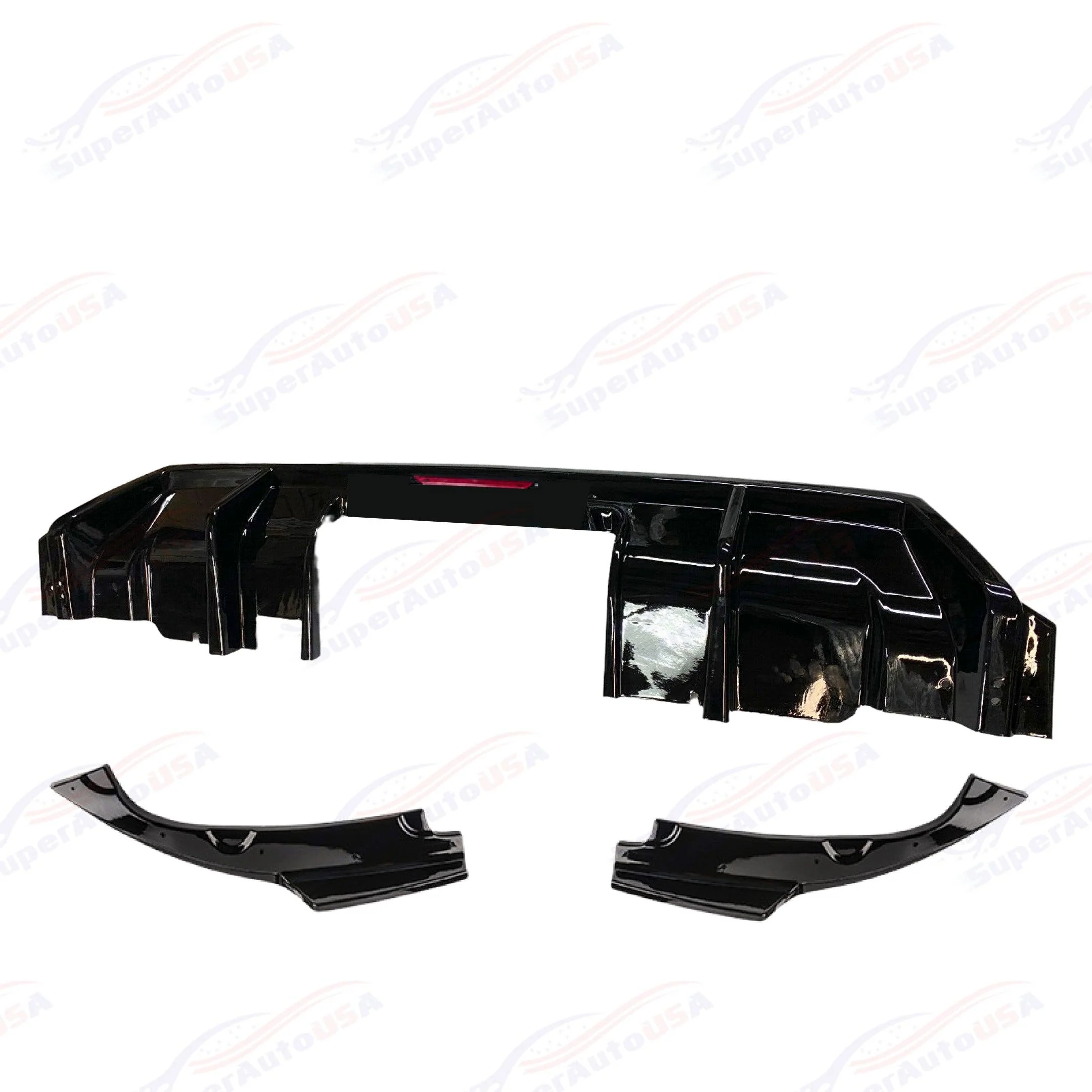 Fits 2016-2021 Honda Civic Sport Sedan Rear Bumper Lip Spoiler Diffuser LED Rear Corners - Image 8