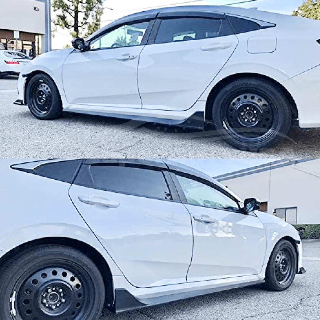 Fits 2016-2021 Honda Civic Sedan Type R Style Side Skirt Extensions Kit - Image 3