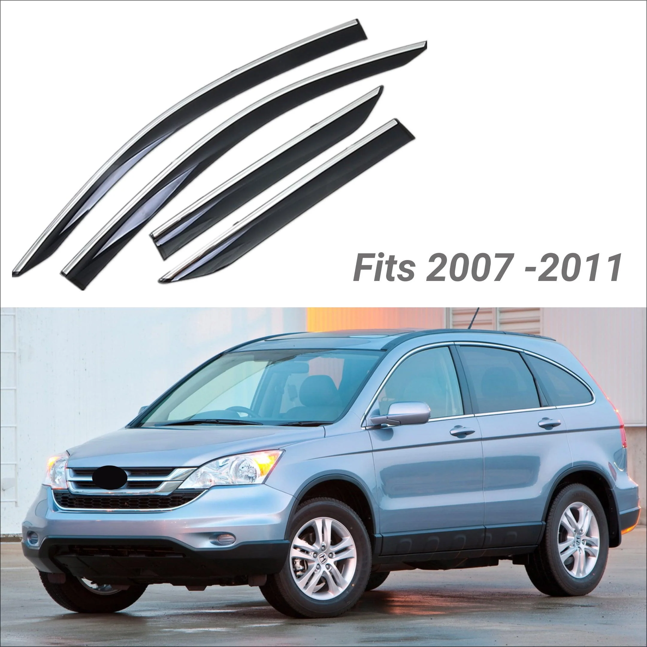 Rain Guard & Visors - Chrome Trim | Fits Honda CR-V ( 2007-2011 ) - Image 2
