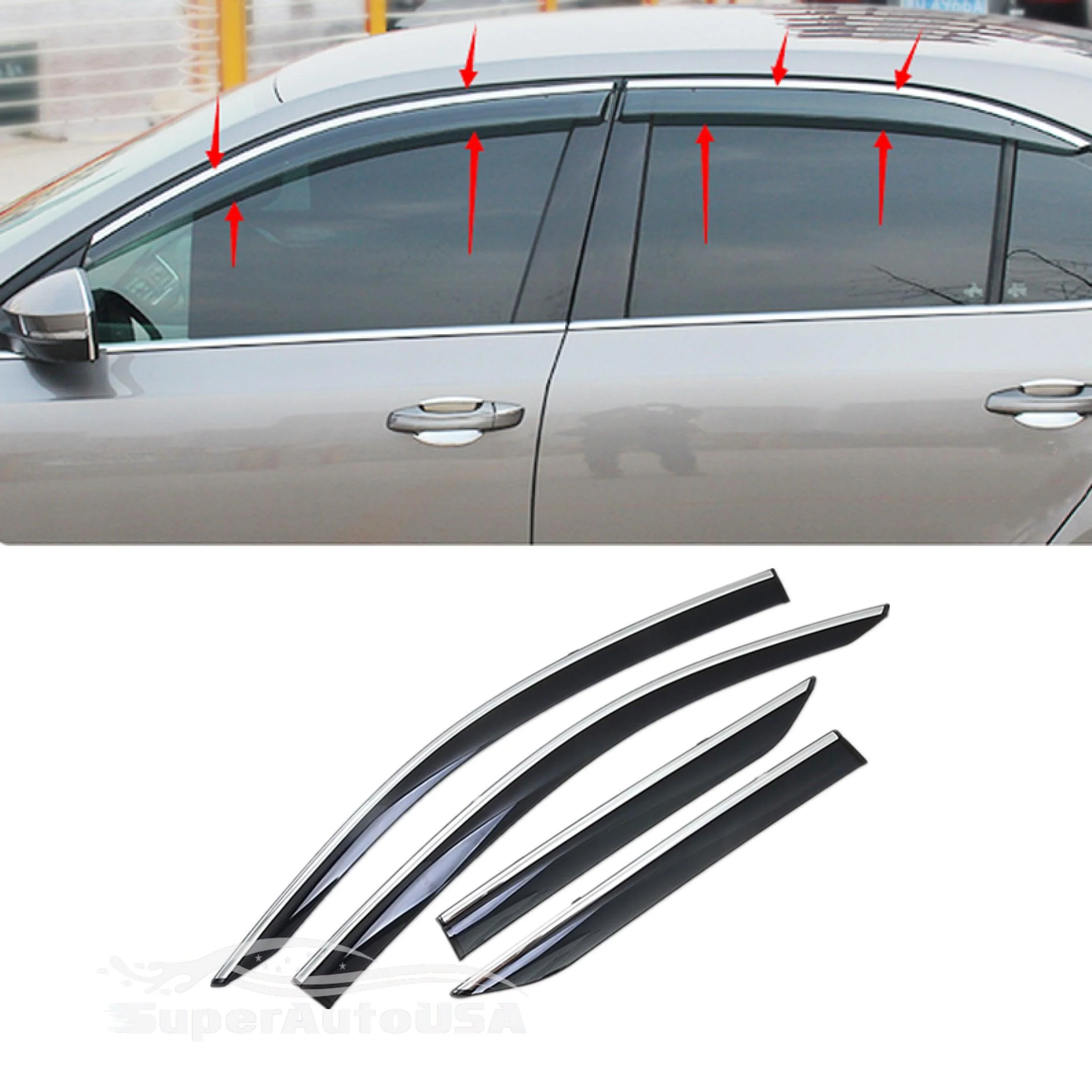Rain Guard & Visors - Chrome Trim | Fits Honda CR-V ( 2007-2011 ) - Image 5