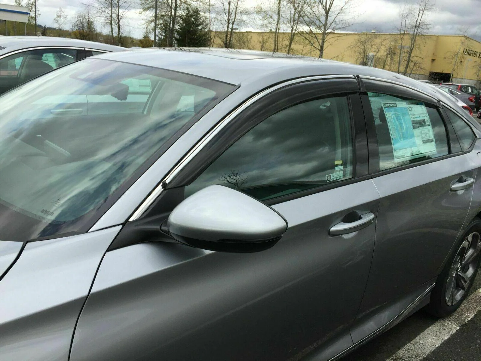 For Hyundai Accent 2012-2017 Sedan Clip-On Chrome Trim Vent Window Visors Rain Sun Wind Guards Shade Deflectors - Image 2