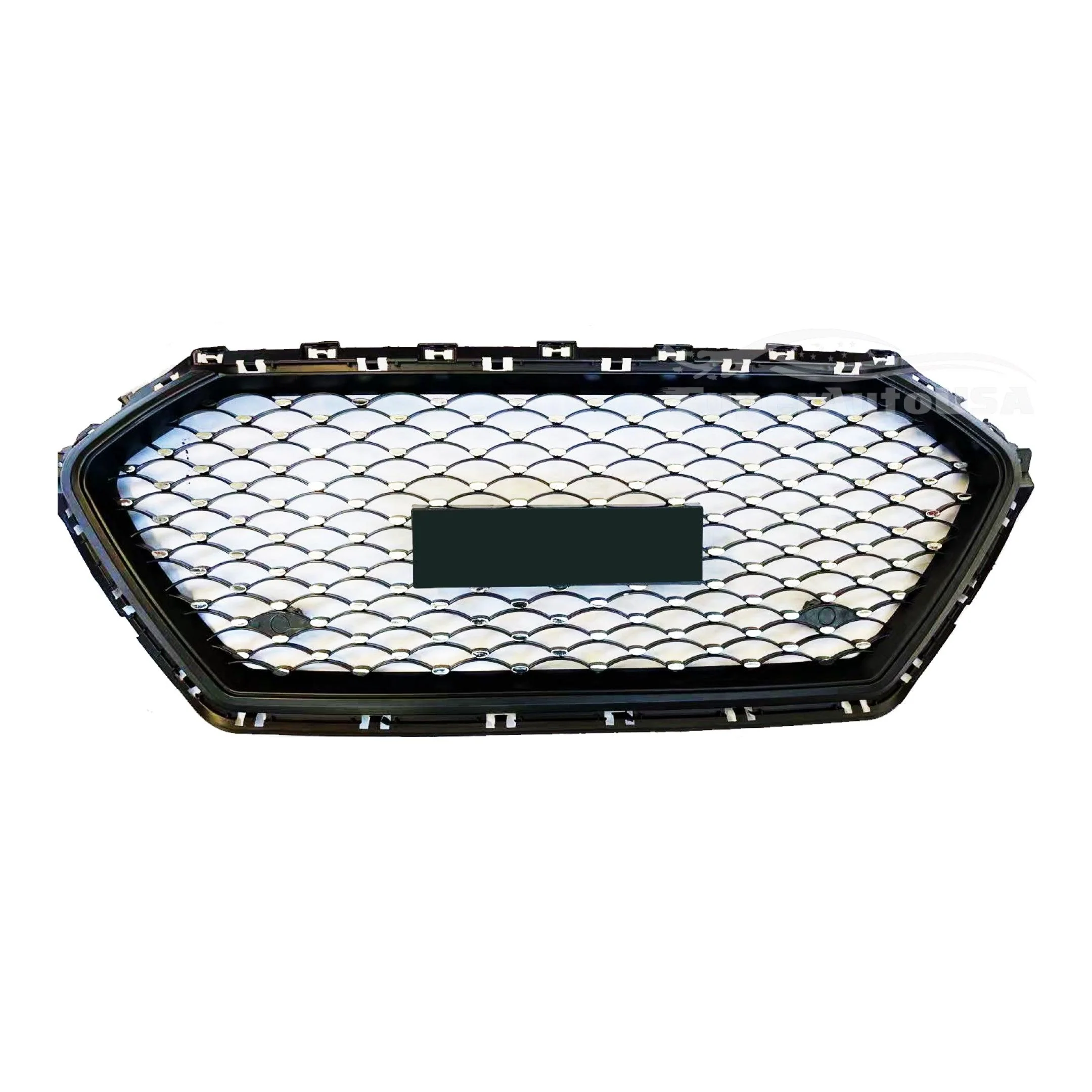 For Hyundai Elantra 2017-2018 Sedan Front Grille Bumper Black Grill (Chrome) - Image 5