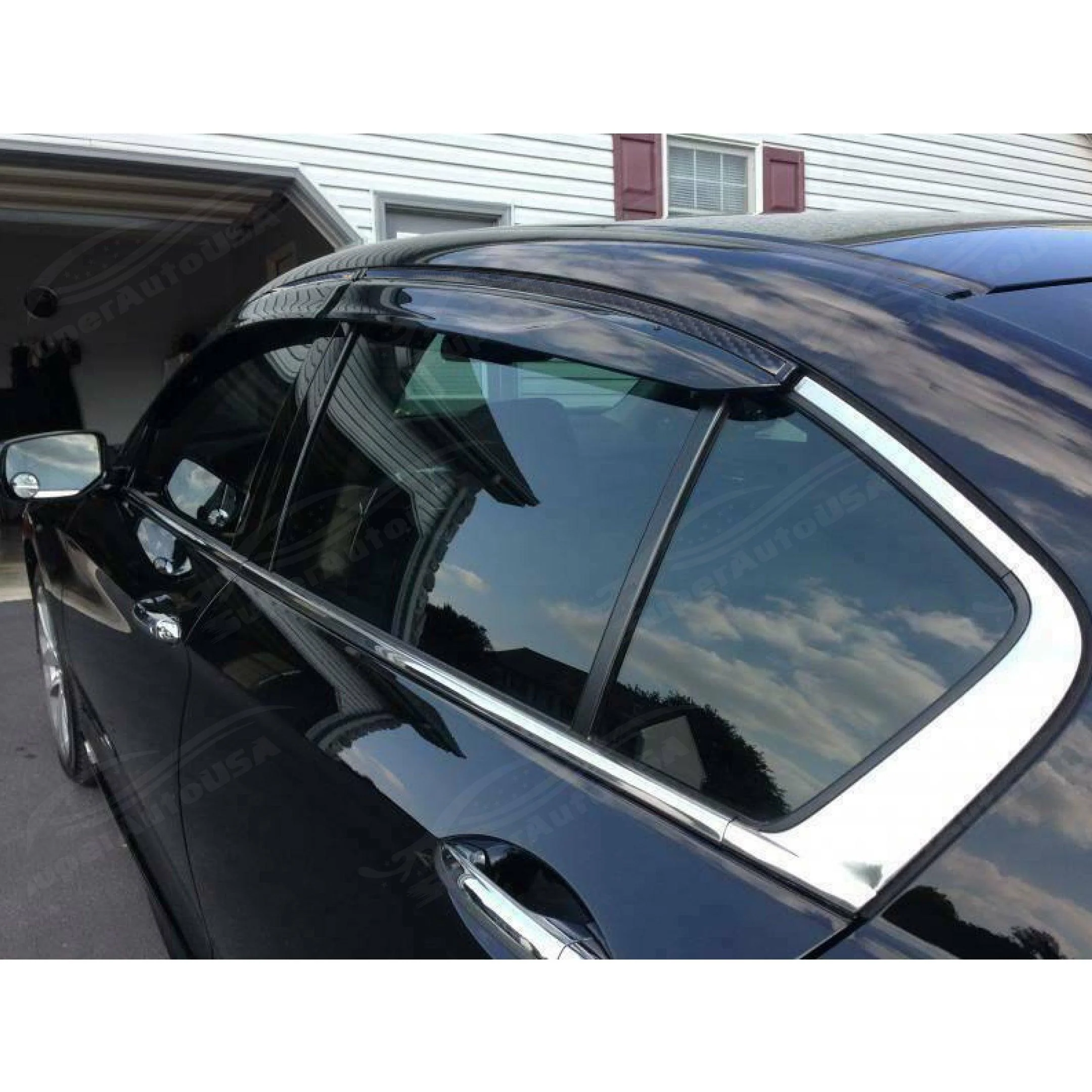 Fits Hyundai Elantra 2017-2020 Carbon Trim Window Visor Rear Roof Spoiler Bundle - Image 6
