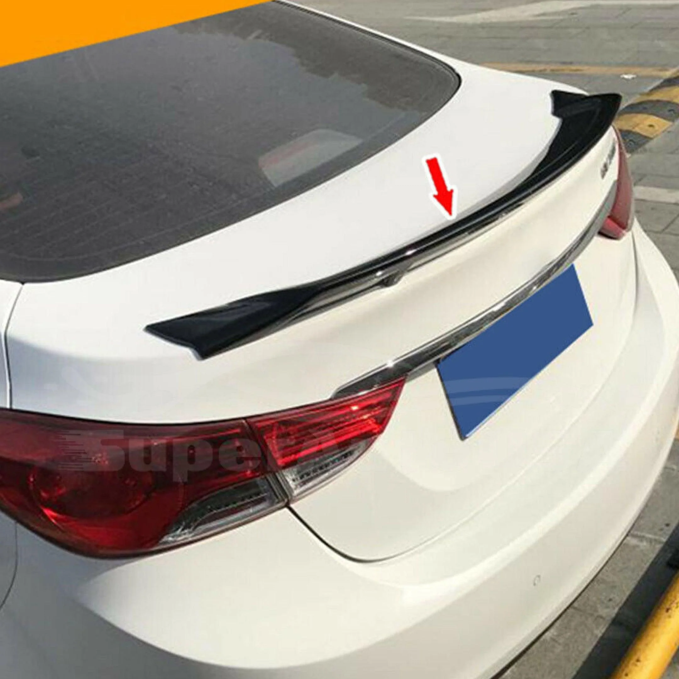 For Hyundai Elantra 2017-2020 JDM Mugen Rear Trunk Wing Spoiler (Unpainted / Matte Black) - Image 2
