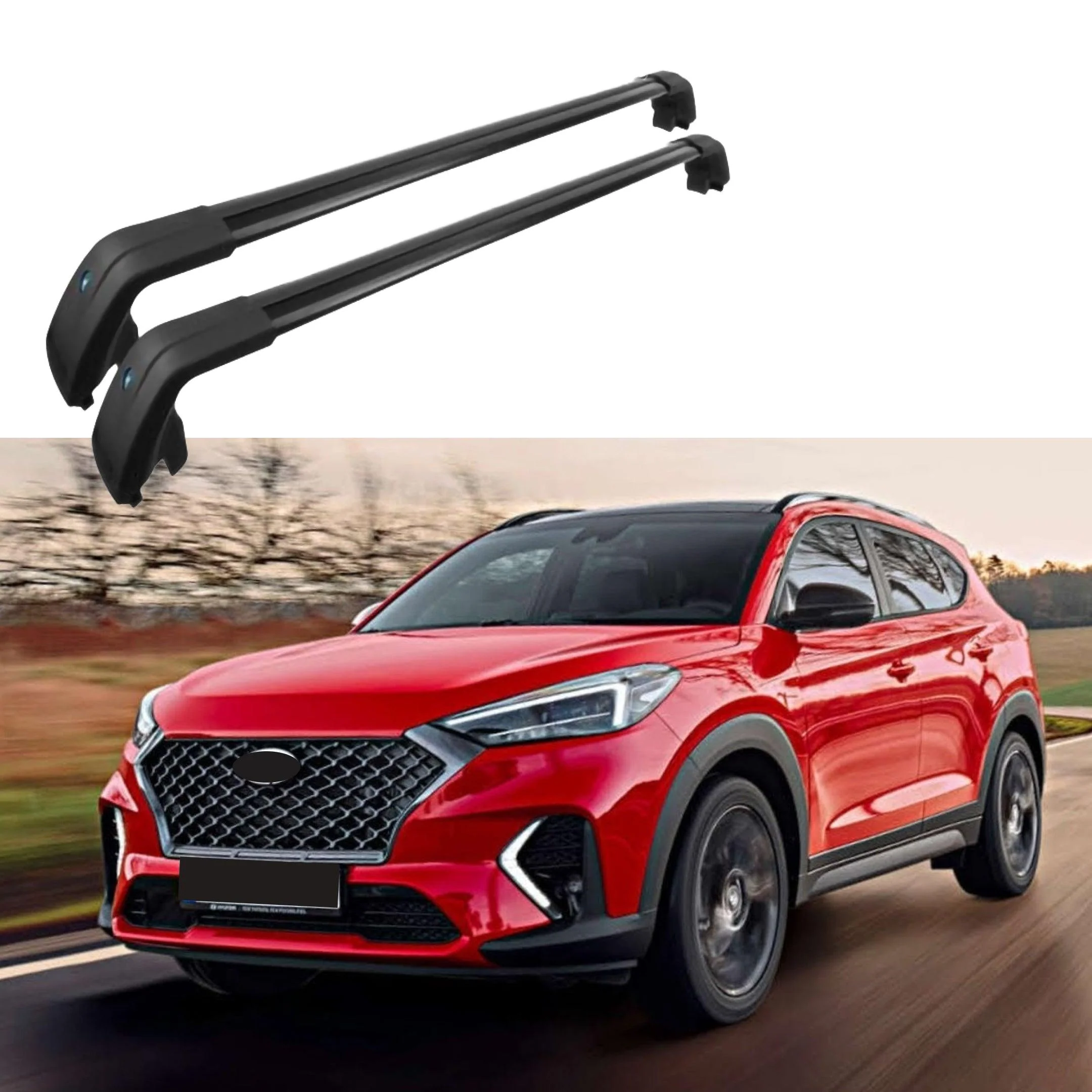 Roof Rack Cross Bar - Epic Black Smooth | Hyundai Tucson (10-21)