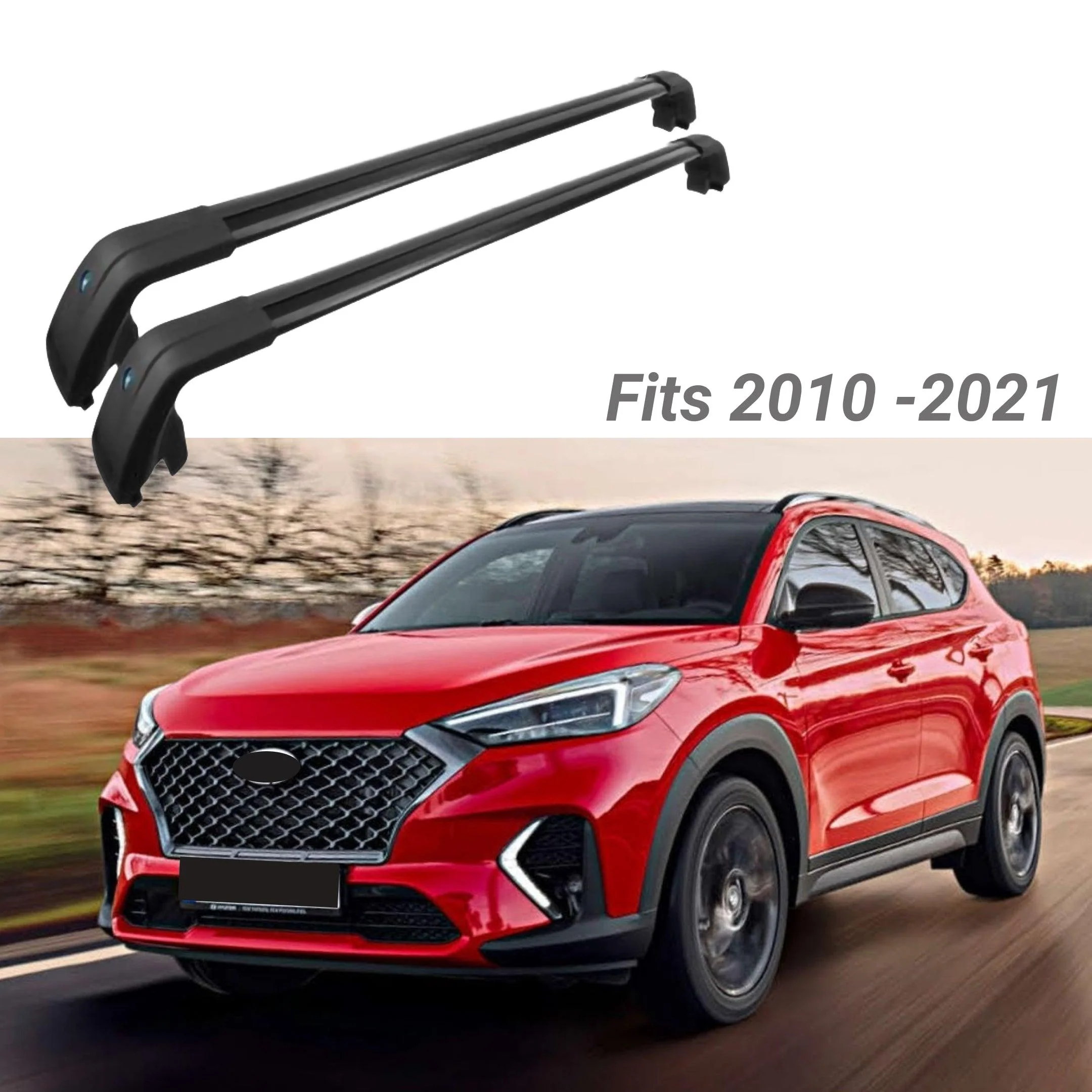 Roof Rack Cross Bar - Epic Black Smooth | Hyundai Tucson (10-21) - Image 2
