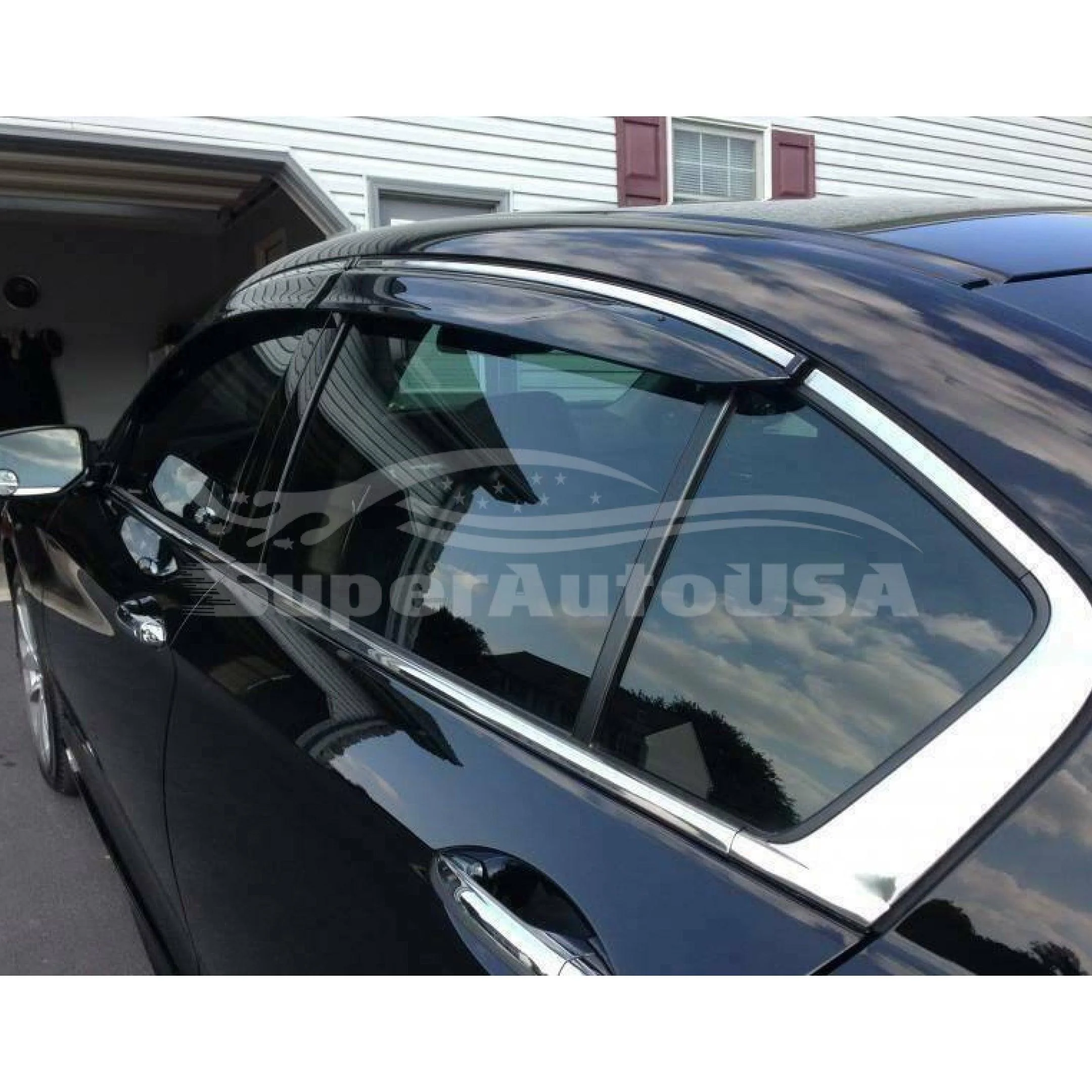 For Hyundai Tucson 2016-2018 Clip-On Chrome Trim Vent Window Visors Rain Sun Wind Guards Shade Deflectors - Image 4