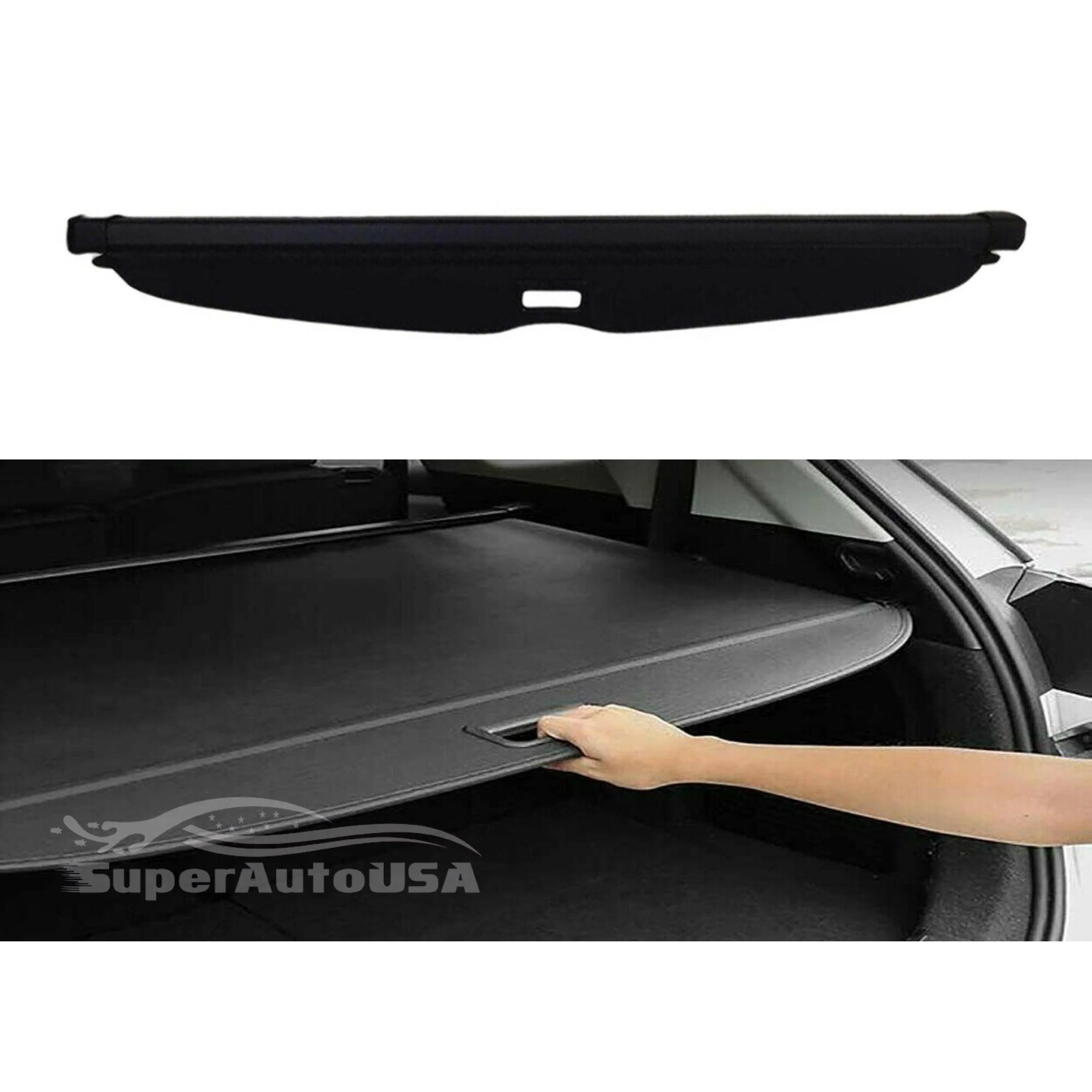 For Hyundai Tucson 2019-2021 Luggage Rear Trunk Retractable Tonneau Cargo Cover (Black) - Image 2