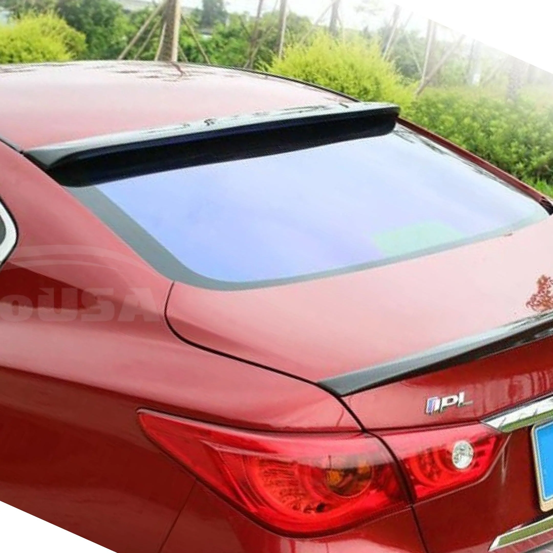 Fit 2018-2021 INFINITI Q50 4 Door Sedan Roof Spoiler Wing (Gloss Black) - Image 2