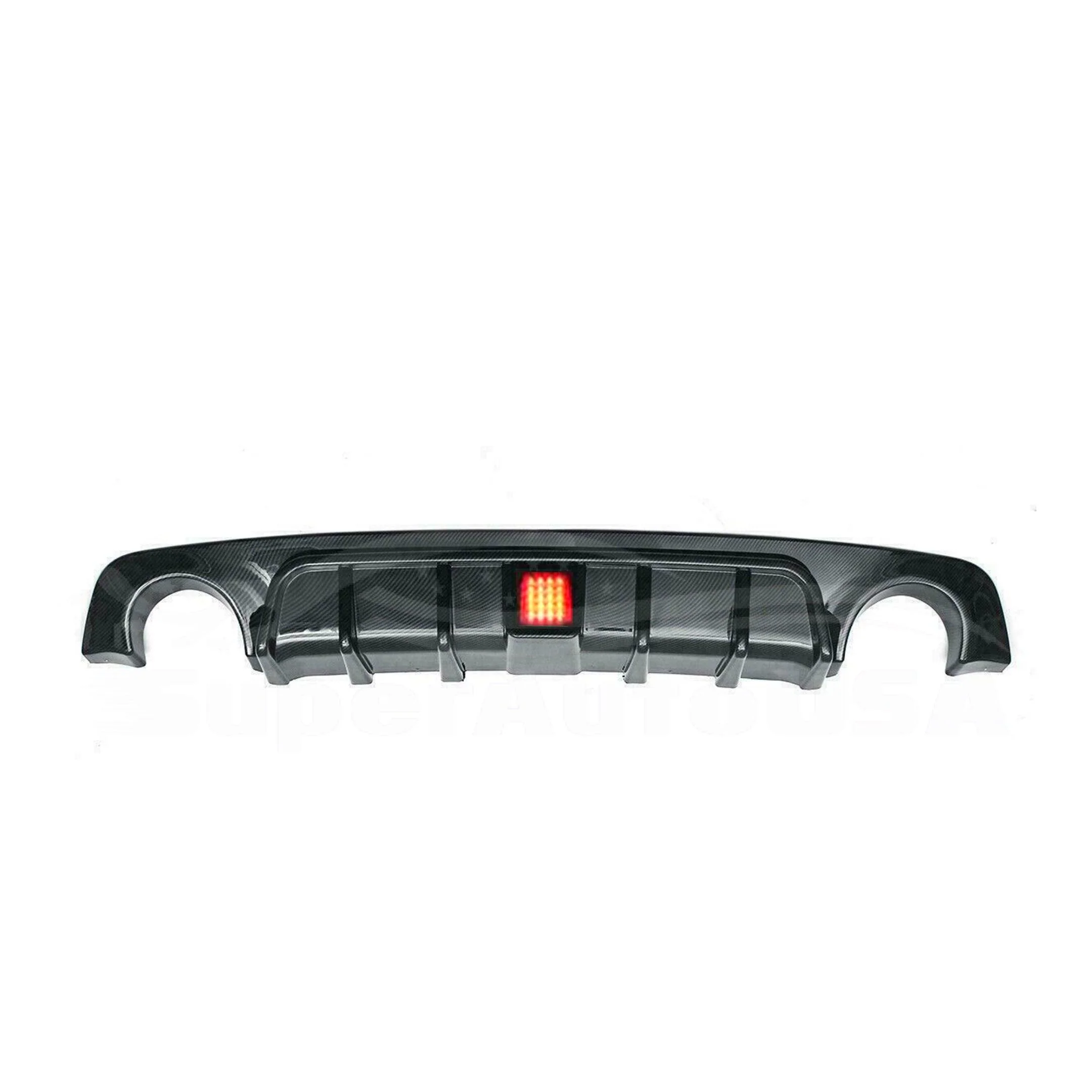 Fits 2018-2021 Infiniti Q50 Rear Diffuser with LED Light (Carbon Fiber Print) - Image 4