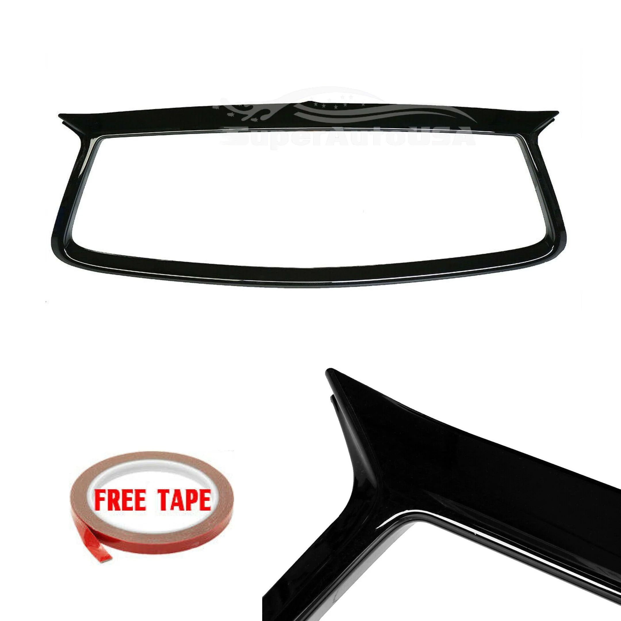Fits 2017-2022 Q60 Front Grille Grill Outline Trim Frame Cover (Gloss Black) - Image 2