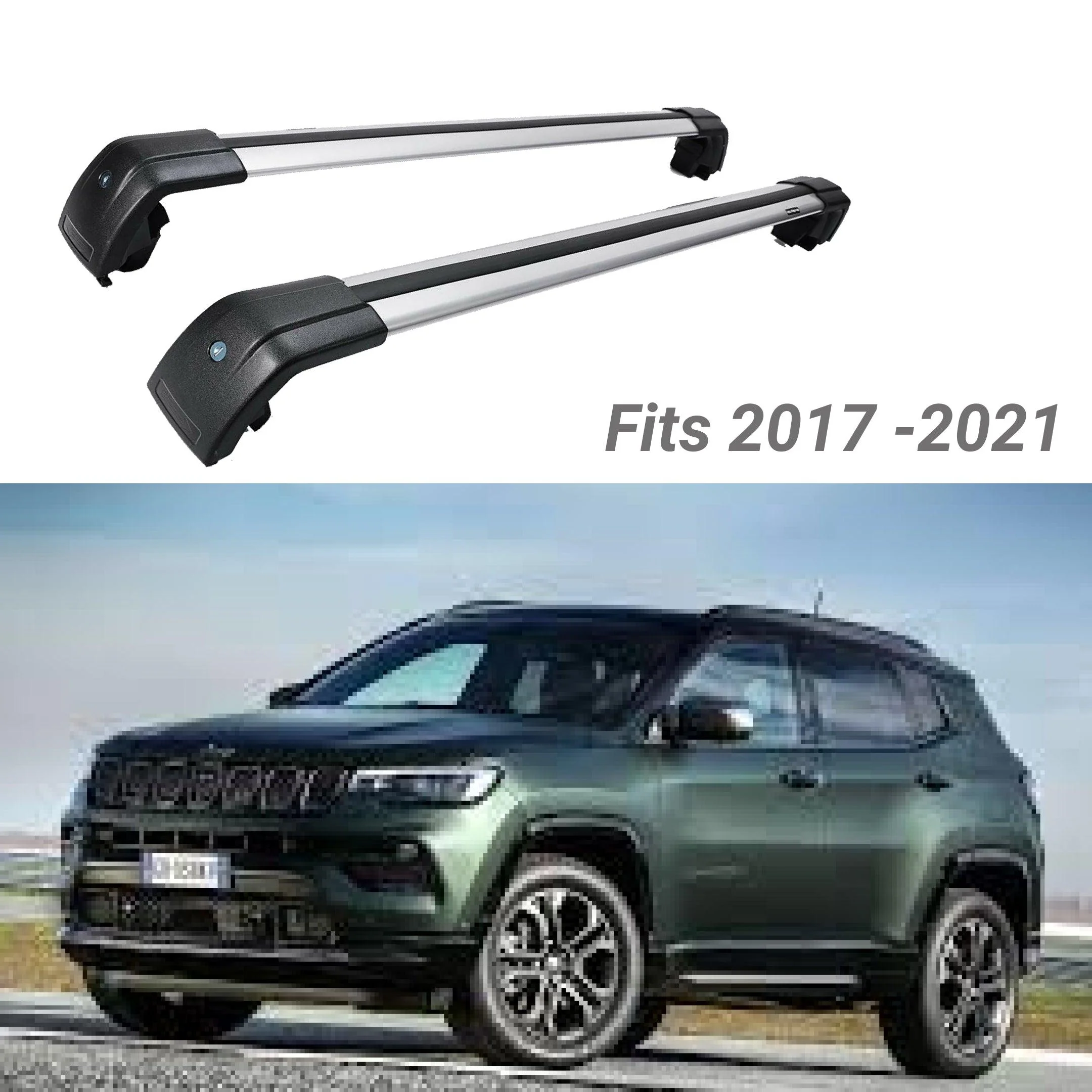 Fit 2017-2021 Jeep Compass OE Style High Grade Aluminum Roof Rack Cross Bar - Image 2