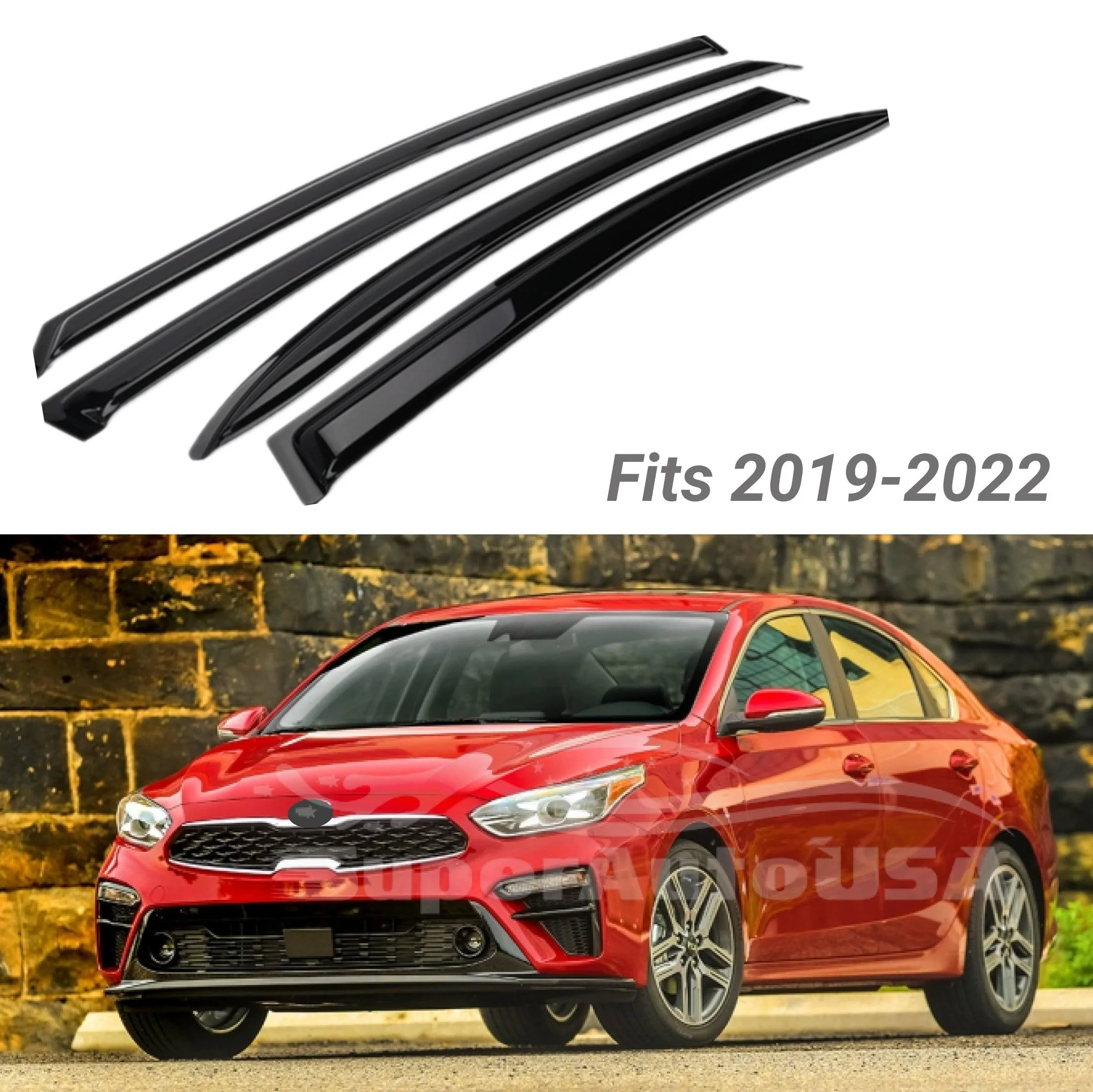 For Kia Forte 2019-2025 OE Style Vent Window Visors Rain Sun Wind Guards Shade Deflectors - Image 2