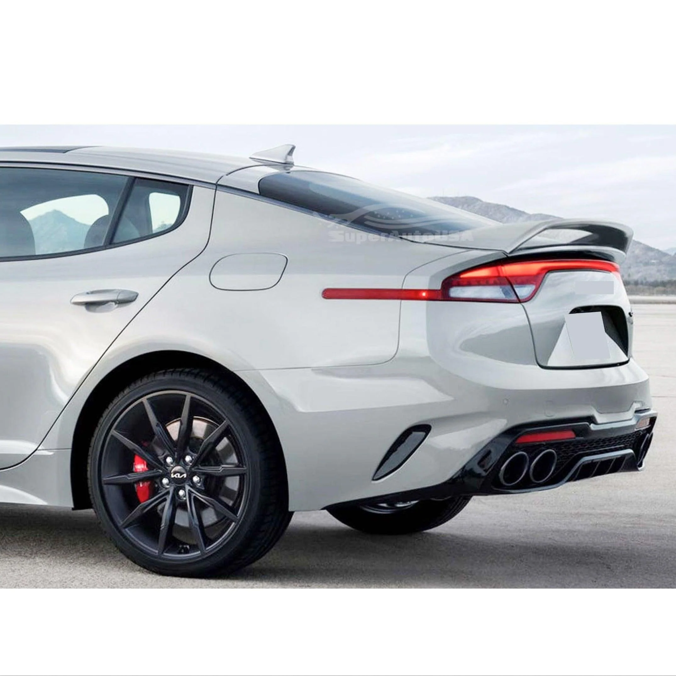 Fits Stinger 2018-2023 Ceramic Silver Metallic Scorpion GT Rear Spoiler Wing - Image 10