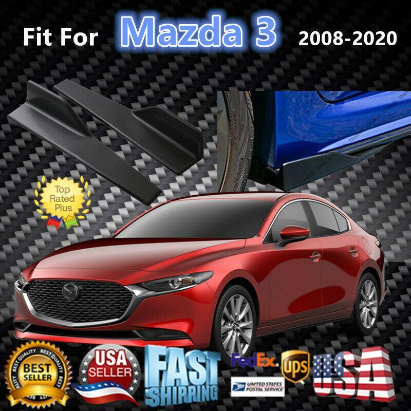 Fit 2008-2020 Mazda 3 Black Side Skirts Splitter Spoiler Diffuser Wing - Image 11