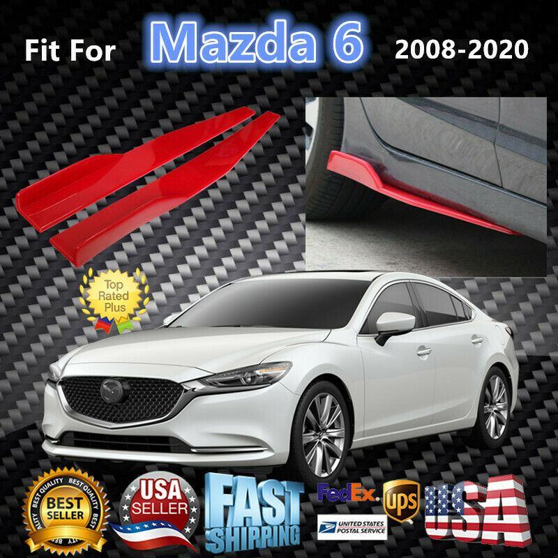 Fit 2008-2020 Mazda 6 Side Skirts Splitters Spoiler Diffuser Wings (Red) - Image 8