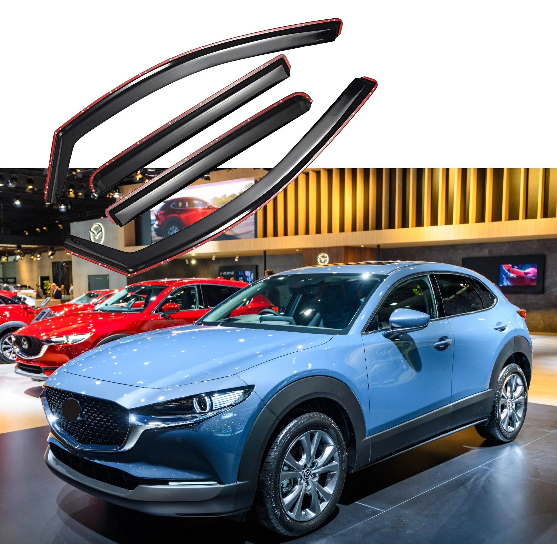 Fit 2020-2024 Mazda CX30 In-Channel Vent Window Visors Rain Sun Wind Guards Shade Deflectors