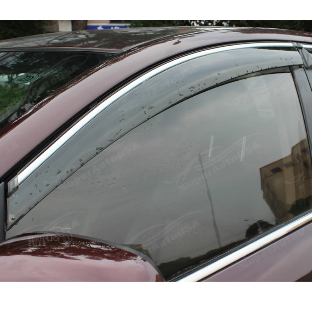 Fit 2019-2023 Nissan Altima Chrome Trim Vent Window Visors Rain Sun Wind Guards Shade Deflectors - Image 4