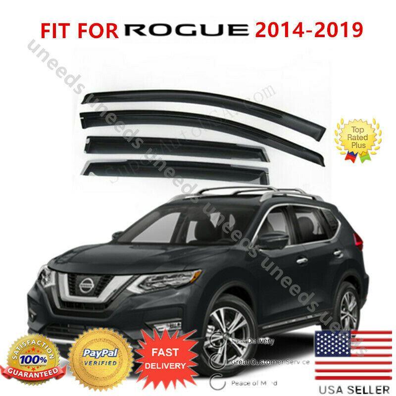 Fit 2014-2019 Nissan Rogue Out-Channel Vent Window Visors Rain Sun Wind Guards Shade Deflectors - Image 11