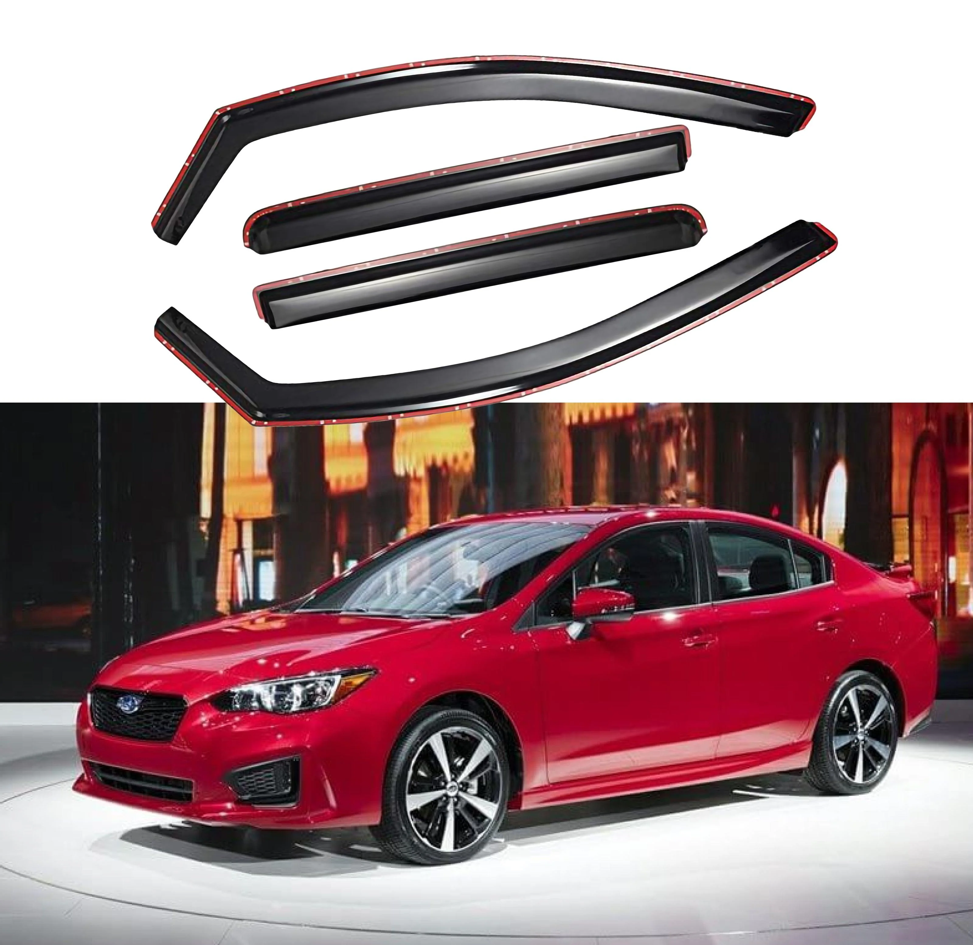 Fit 2018-2022 Subaru Impreza In-Channel Vent Window Visors Rain Sun Wind Guards Shade Deflectors