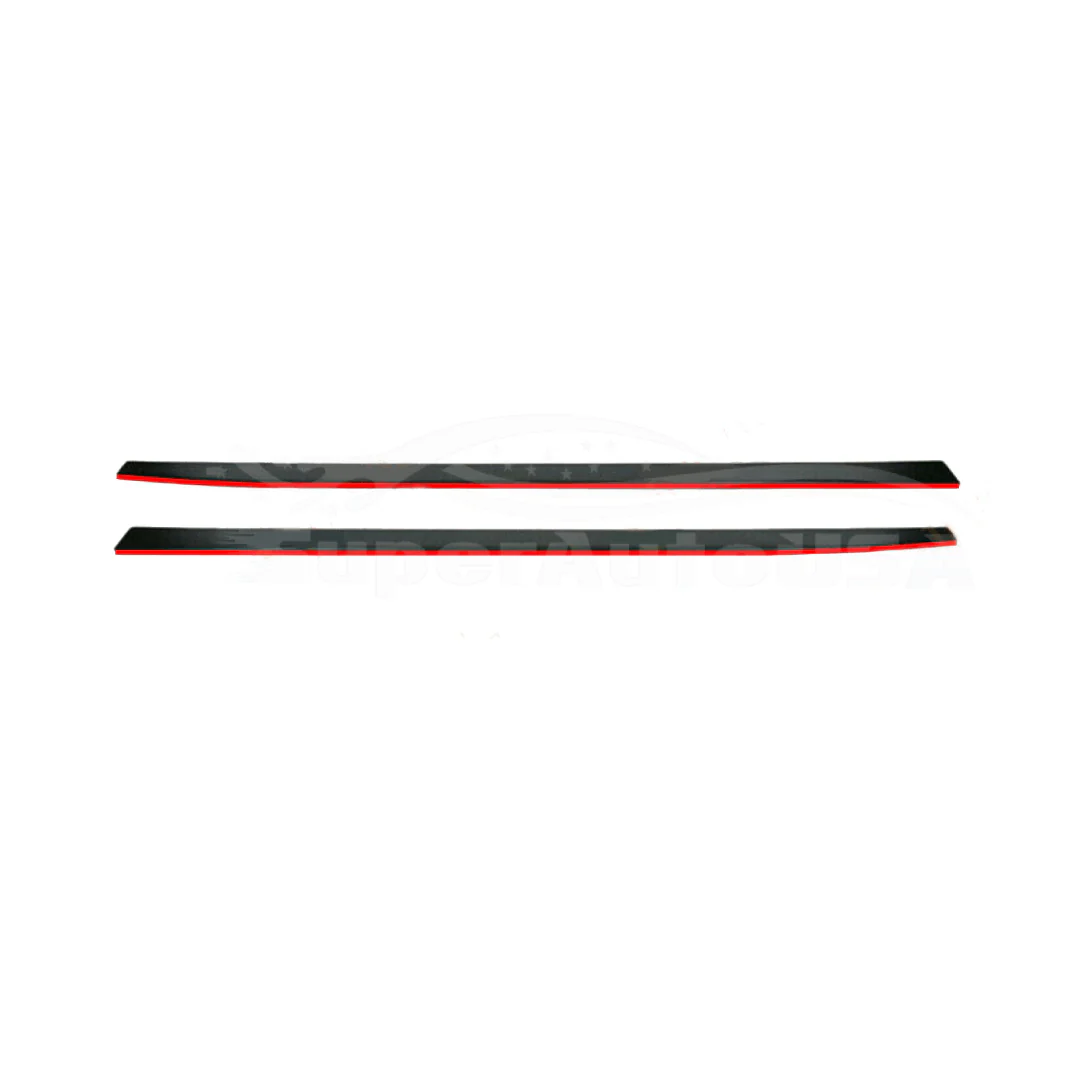 2015-2021 Subaru Impreza WRX STI VA - Side Skirt Extensions - Gloss Black w/ Red Trim (2pc) - Image 3