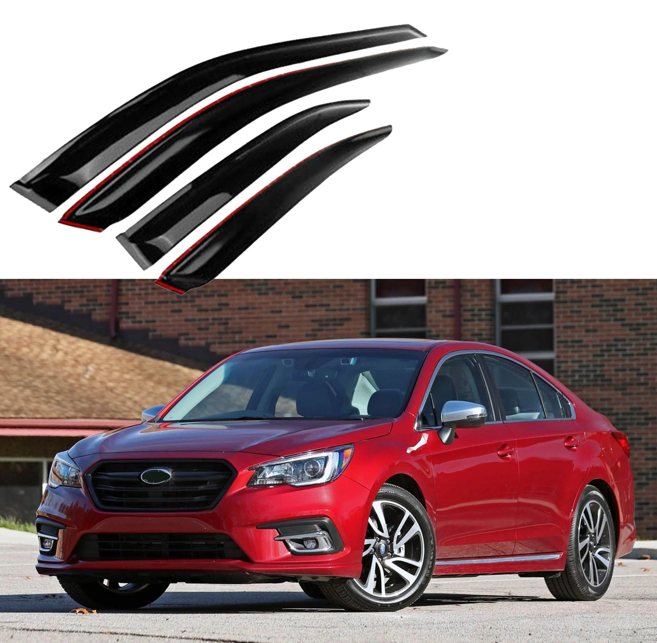 Fit 2015-2019 Subaru Legacy Out-Channel Vent Window Visors Rain Sun Wind Guards Shade Deflectors
