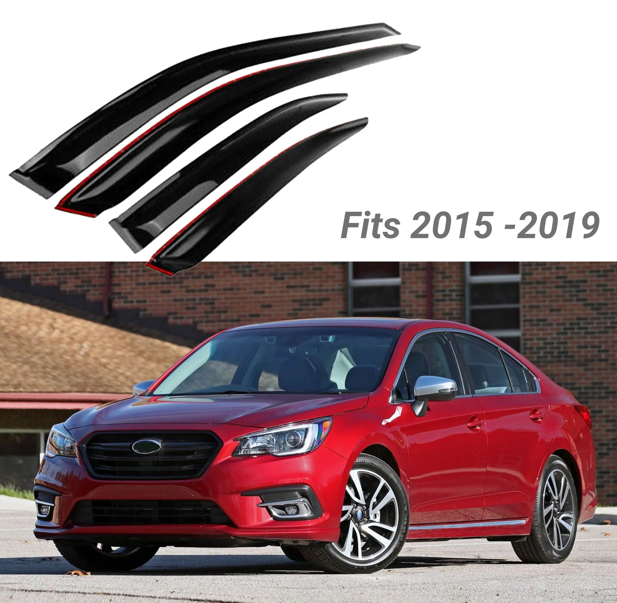 Fit 2015-2019 Subaru Legacy Out-Channel Vent Window Visors Rain Sun Wind Guards Shade Deflectors - Image 2