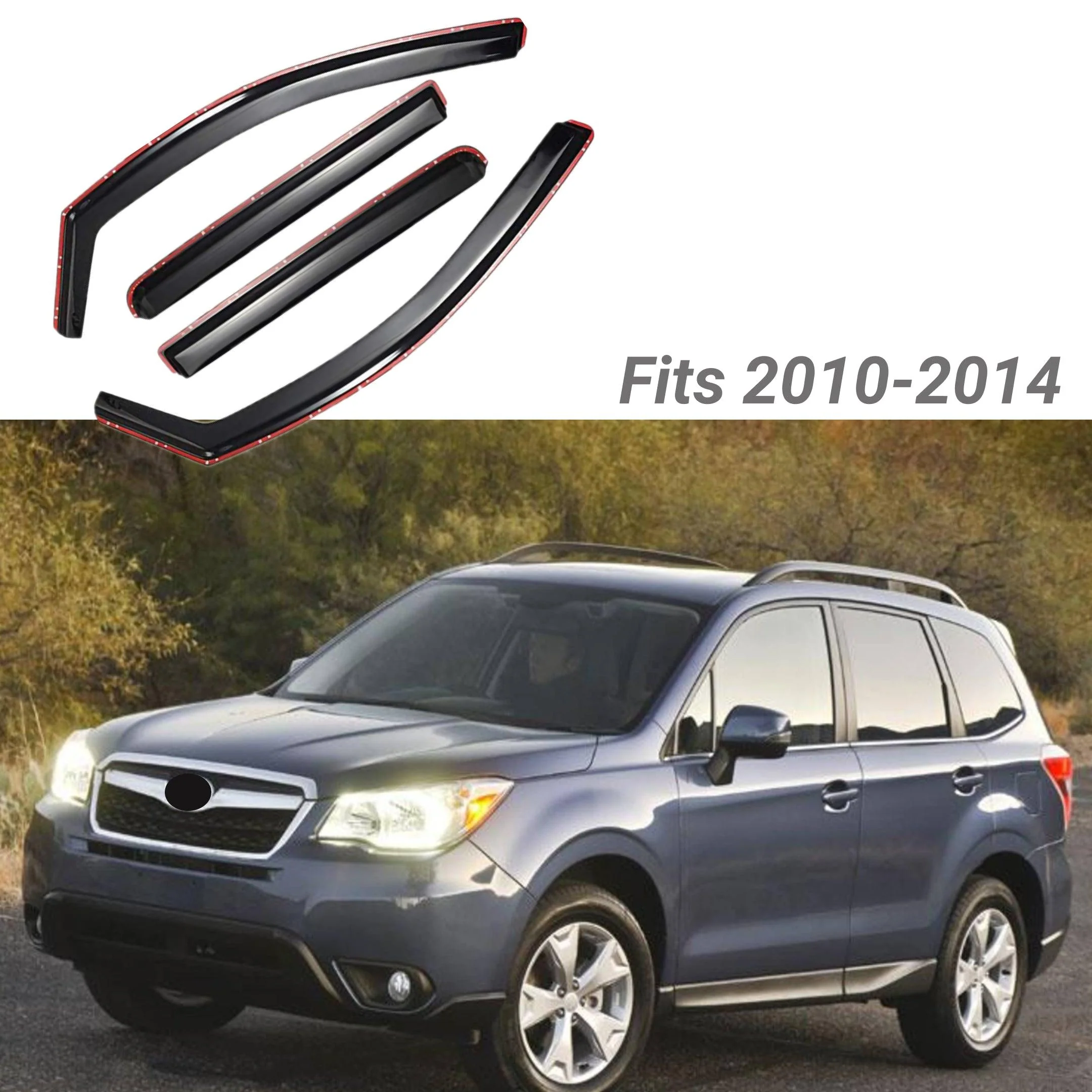 Fit 2010-2014 Subaru Outback In-Channel Vent Window Visors Rain Sun Wind Guards Shade Deflectors - Image 2