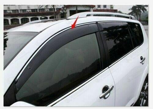 Fit 2015-2019 Subaru Outback Clip-On Chrome Trim Vent Window Visors Rain Sun Wind Guards Shade Deflectors - Image 3