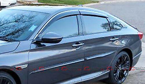 Fit 2015-2019 Subaru Outback Clip-On Chrome Trim Vent Window Visors Rain Sun Wind Guards Shade Deflectors - Image 4