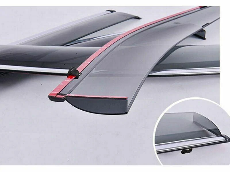 Fit 2015-2019 Subaru Outback Clip-On Chrome Trim Vent Window Visors Rain Sun Wind Guards Shade Deflectors - Image 5