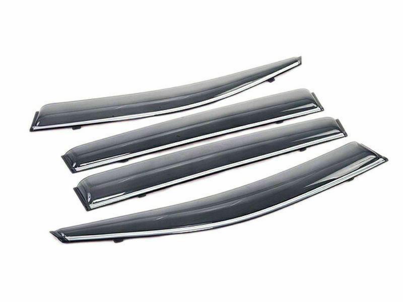 Fit 2015-2019 Subaru Outback Clip-On Chrome Trim Vent Window Visors Rain Sun Wind Guards Shade Deflectors - Image 6