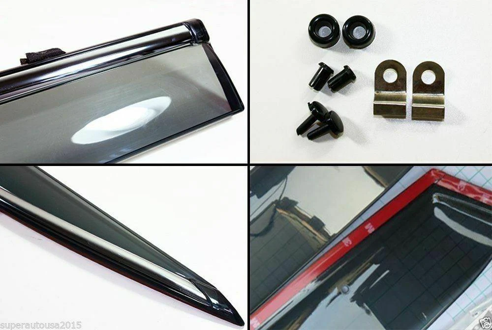 Fit 2015-2019 Subaru Outback Clip-On Chrome Trim Vent Window Visors Rain Sun Wind Guards Shade Deflectors - Image 8