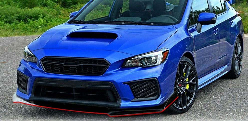 2015-2021 Subaru WRX STI VA - Front Lip - Gloss Black w/ Red Trim - Image 4