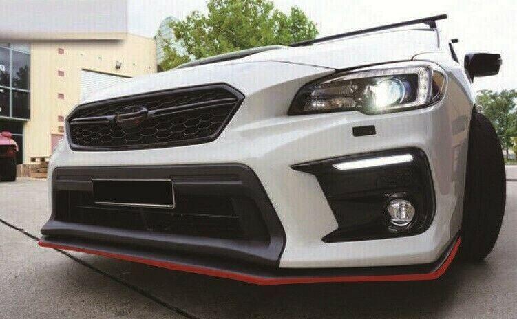 2015-2021 Subaru WRX STI VA - Front Lip - Gloss Black w/ Red Trim - Image 6