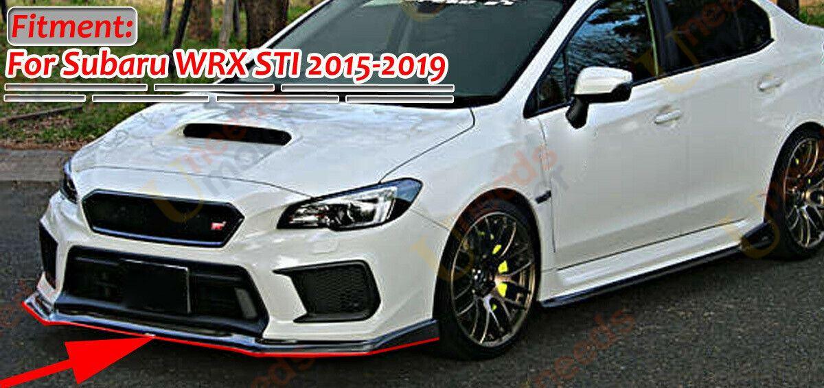 2015-2021 Subaru WRX STI VA - Front Lip - Gloss Black w/ Red Trim - Image 8