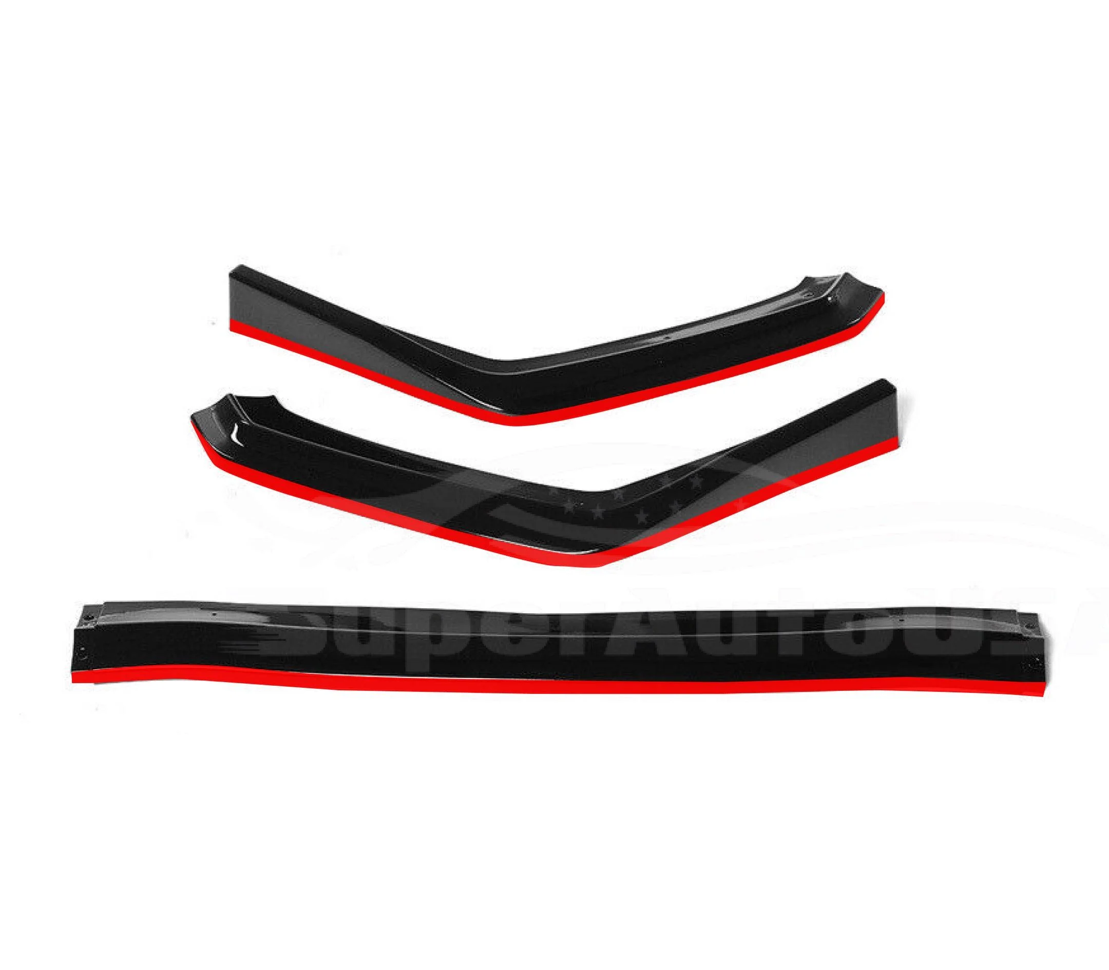 2015-2021 Subaru WRX STI VA - Front Lip - Gloss Black w/ Red Trim - Image 9