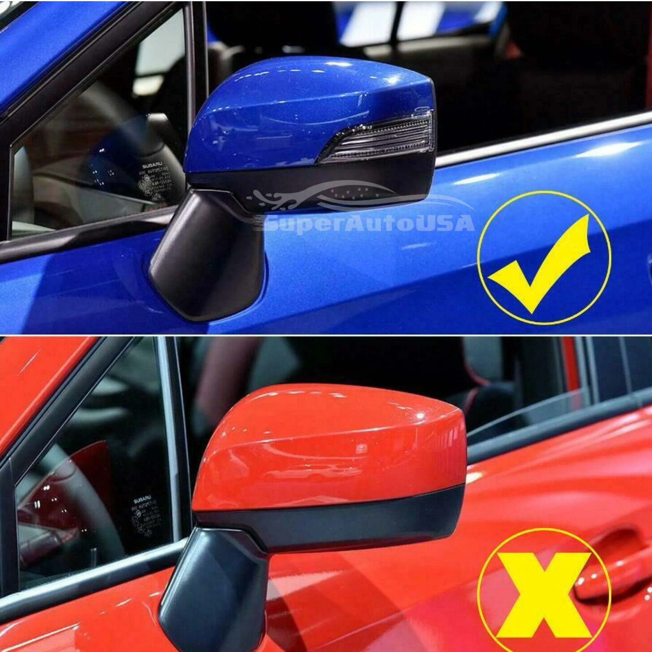 2015-2021 Subaru WRX STI VA - Carbon Fiber Door Mirror Cover Cap Overlay - Image 2